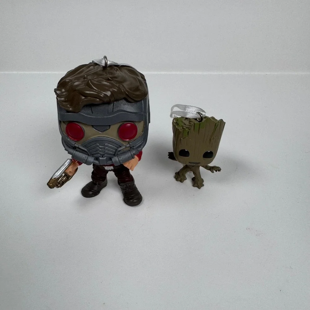 NIB Hallmark Funko Pop‎ Marvel StarLord & Groot Christmas Tree Ornaments Walmart